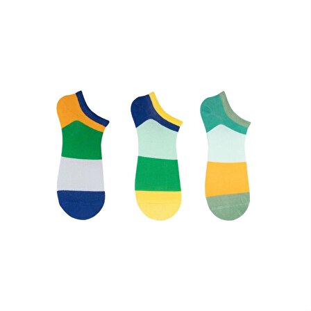The Socks Company 3 Çift Desenli Erkek Babet Çorap