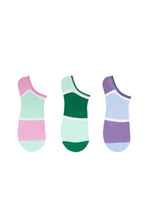 The Socks 3 Çift Desenli Kadın Görünmez Çorap (162P) Renkli Kadın Çorap