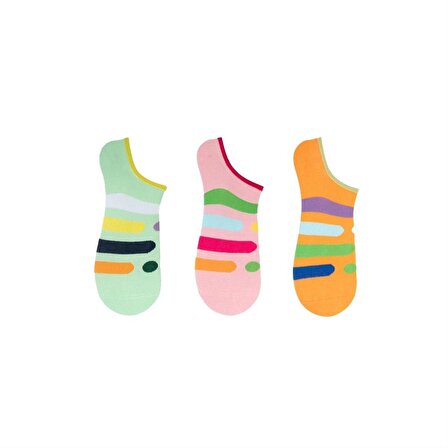 The Socks Company 3 Çift Desenli Kadın Babet Çorap