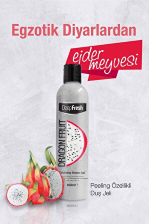 Deep Fresh Exfoliating Ejder Meyvesi Aromalı Arındırıcı Tüm Ciltler İçin Kalıcı Kokulu Duş Jeli 400 ml