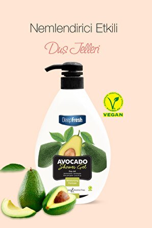 Deep Fresh Avokado Aromalı Tüm Ciltler İçin Kalıcı Kokulu Duş Jeli 1000 ml