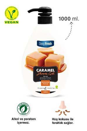 Deep Fresh Karamel Karamel Aromalı Tüm Ciltler İçin Kalıcı Kokulu Duş Jeli 1000 ml