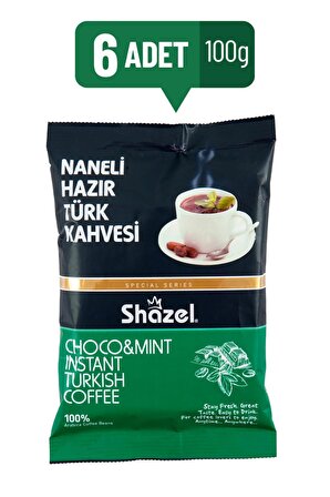 Shazel Special Naneli Hazır Türk Kahvesi 100g x 6 adet