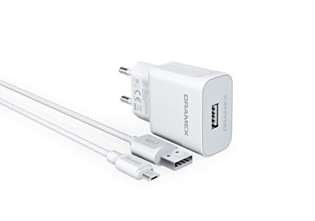 Dramex D26m Micro USB Hızlı Şarj Aleti Beyaz