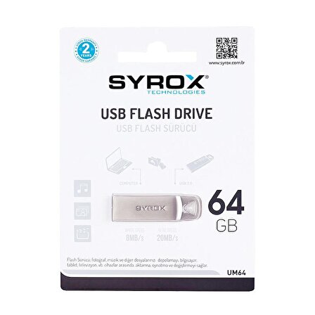 Syrox 64 GB 2.0 Metal USB Bellek UM64