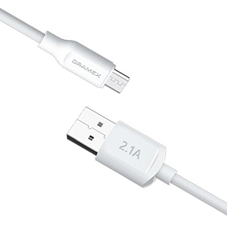 Dramex D21MK Micro USB Data/Şarj Kablosu 2.1A 1mt Beyaz