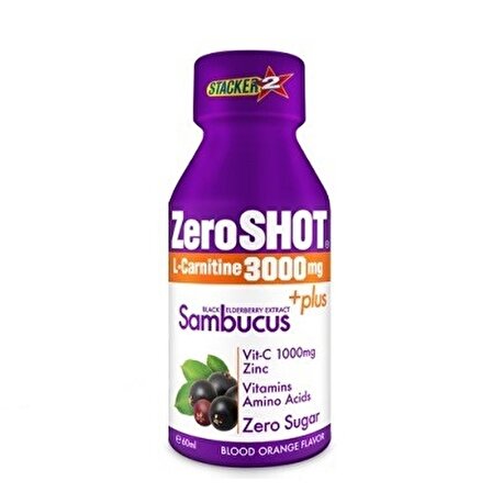 Zero Shot 60 mL 3000 Mg L-Carnitine + Plus Sambucus - KAN PORTAKALI