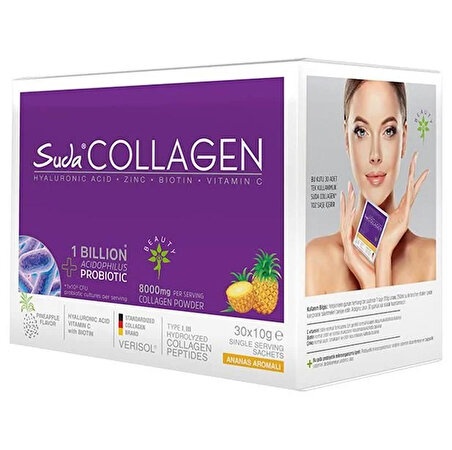 Suda Collagen + Probiyotik Ananas Aromalı 30 x 10 gr