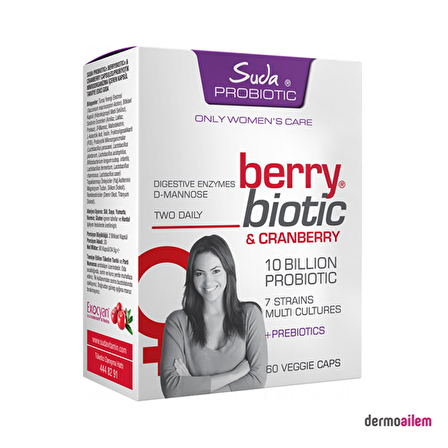 Suda Probiotic Berrybiotic Cranberry İçeren Takviye Edici Gıda 60 Kapsül