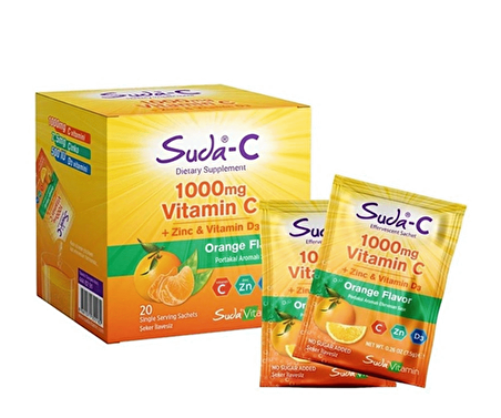Suda-C Vitamin C 1000 Mg Zinc Vitamin D3 Portakal Aromali 20 Şase