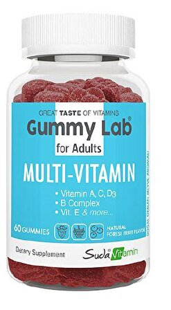 Suda Vitamin Gummy Lab Multi Vitamin Yetiskinler Icin 60 Gummies