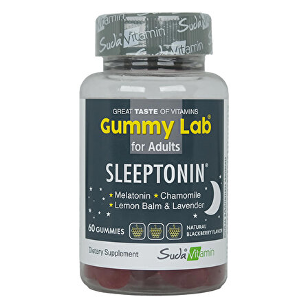 Suda Gummy Lab Sleeptonin 3 Mg 60 Çiğnenebilir Form  - BÖĞÜRTLEN
