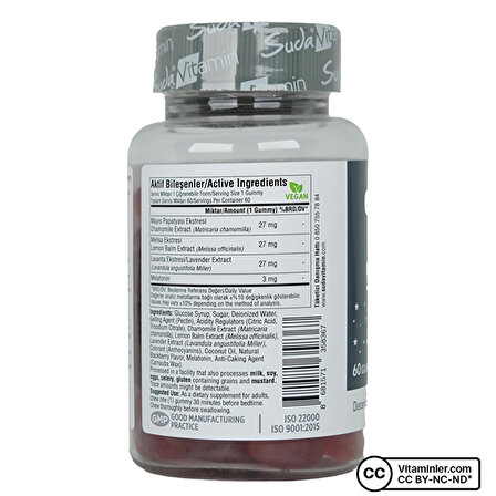 Suda Gummy Lab Sleeptonin 3 Mg 60 Çiğnenebilir Form  - BÖĞÜRTLEN