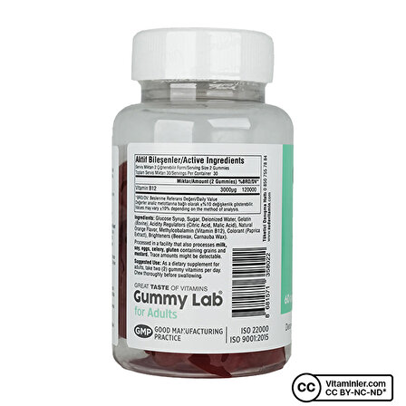 Suda Gummy Lab Vitamin B12 60 Çiğnenebilir Form - ORMAN MEYVELERİ