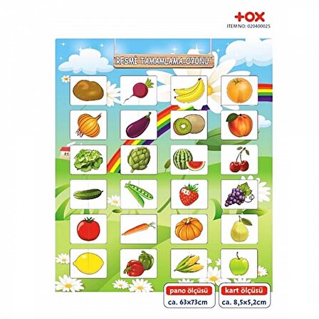 Tox Parça Bütün Eşleştirme Oyunu (Meyveler) Keçe Cırtlı Duvar Panoları , Eğitici Oyuncak