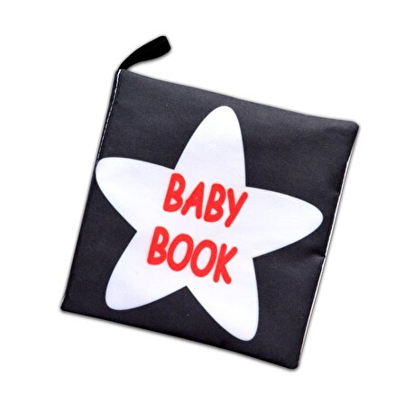 Tox İngilizce Siyah Beyaz Bebek Kumaş Sessiz Kitap T136 - Bez Kitap , Eğitici Oyuncak , Yumuşak ve Hışırtılı