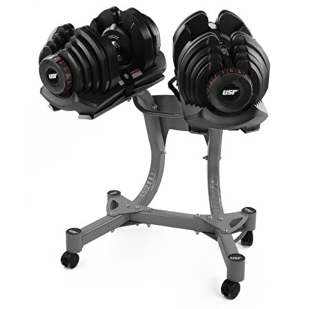 USR ADX40 2x40 Kg Ayarlanabilir Dambıl + Stand Set