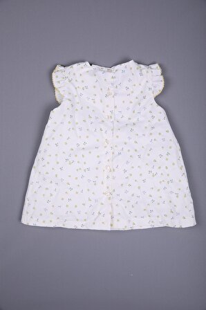 Gül Detaylı Çiçekli Kız Bebek Bayramlık Elbise 5'li Set Kutulu 11688