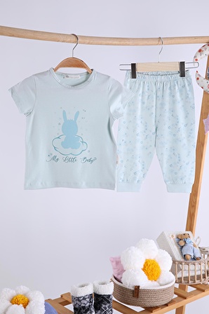 Babyhola Kız Bebek Çocuk Pamuk Pijama Takımı Tavşan Desen 11912