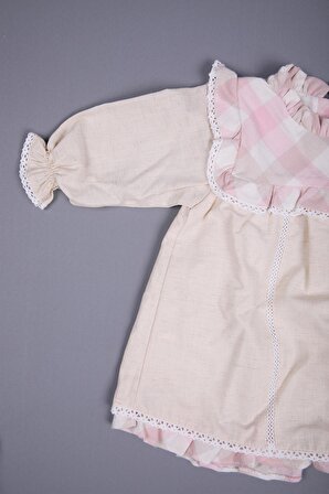 Şapka Makosen Çorap Külotlu 5'li Kız Bebek Elbise Yenidoğan Hediye Seti 12608