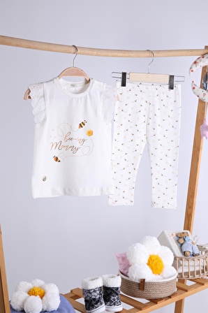 Babyhola Kız Çocuk Pamuk Pijama Takımı Papatya Desen 12835