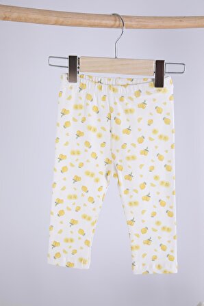 Babyhola Kız Çocuk Pamuk Pijama Takımı Limon Desen 12837
