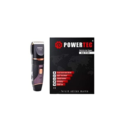 Powertec TR-3200 8 Başlıklı Kablosuz Kuru Saç-Sakal-Ense Çok Amaçlı Tıraş Makinesi 