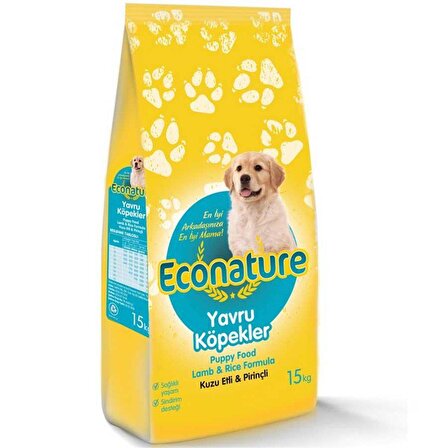 Econature Kuzu Etli-Pirinçli Büyük Irk Yavru Kuru Köpek Maması 15 kg