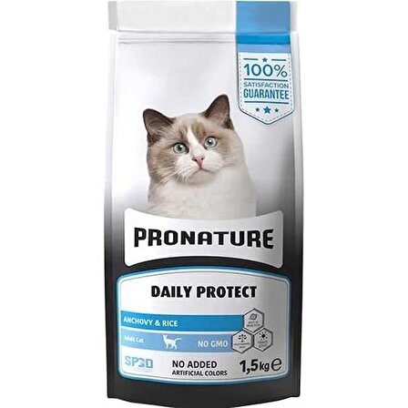 Pronature Daily Protect Hamsili ve Pirinçli Yetişkin Kedi Maması 1,5 Kg