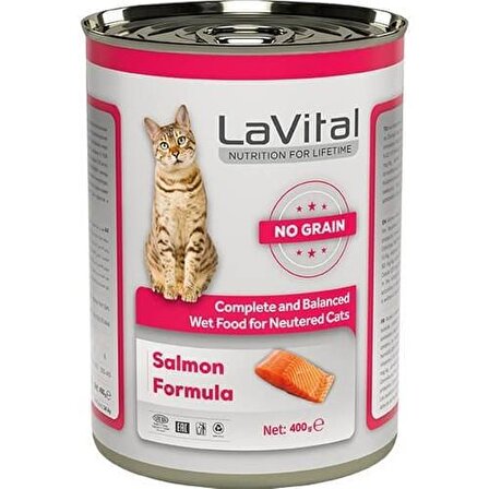 Lavital Püre Somon Etli Kısırlaştırılmış Kedi Konservesi 400 Gr