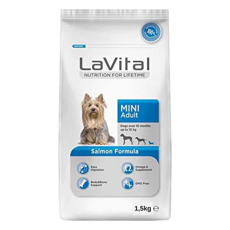 LaVital Mini Adult Somonlu Küçük Irk Yetişkin Köpek Maması 1,5 kg