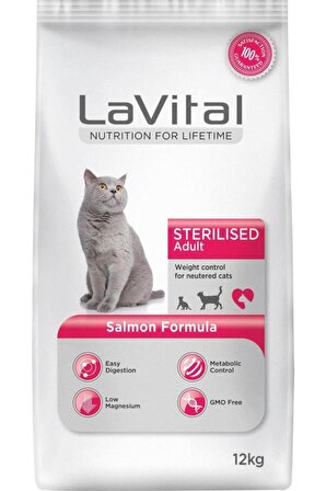 LaVital Adult Sterilsed Somonlu 12 kg Kısırlaştırılmış Yetişkin Kuru Kedi Maması