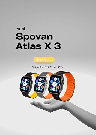 Spovan AtlasX-3 Siyah - Turuncu Akıllı Saat