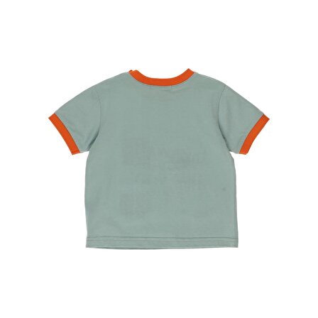 Erkek Bebek Önü Slogan Baskılı Kısa Kollu T-shirt