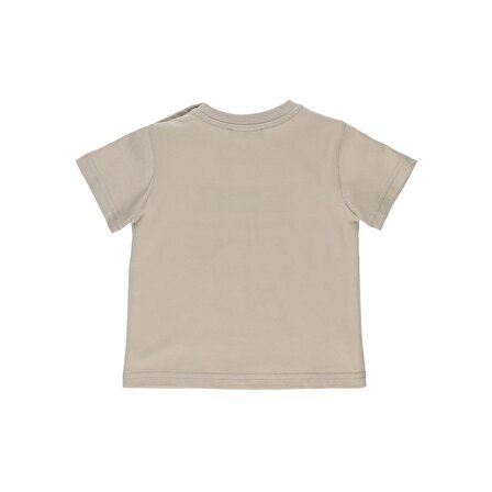 Panço Erkek Çocuk Baskılı Kısa Kollu T-shirt Bej