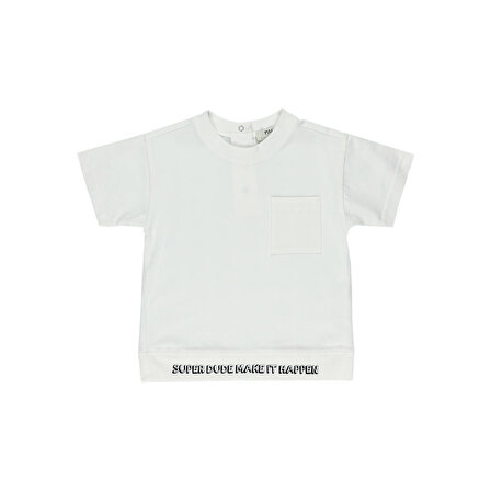 Panço Erkek Çocuk Baskılı Kısa Kollu T-shirt Beyaz