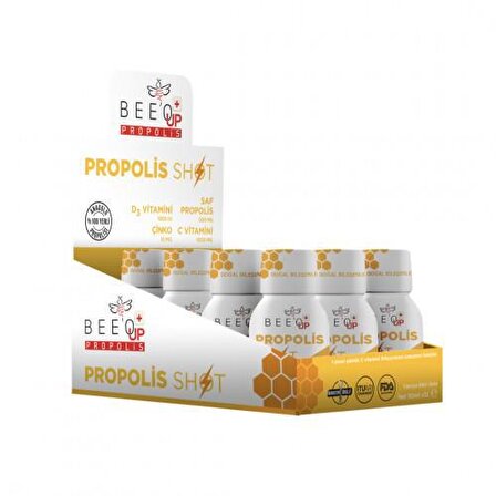 Bee'o Up Propolis Çinko+D3+C Shot 50 ml 12 Adet
