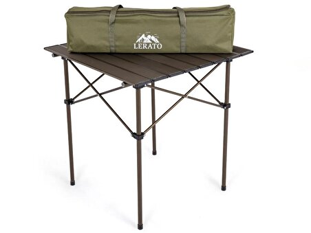 Alüminyum Katlanabilir Kamp - Piknik - Bahçe - Balkon Masası (Taşıma Çantalı) Kahve