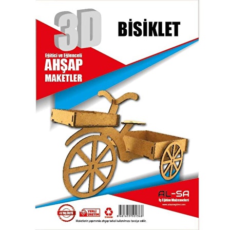 3D Ahşap Bisiklet Maketi