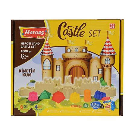 Heroes Castle Kale Set Kinetik Kum 1000gr 4 Renk 12 Parça 8 Kalıp KUM-044