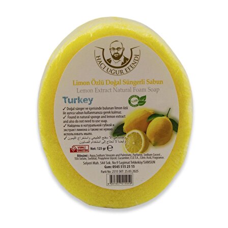 Limon Özlü Doğal Süngerli Sabun