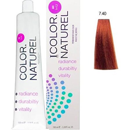 Color Naturel Kalıcı Saç Boyası 100 ml 7.40 Doğal Bakır