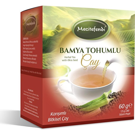 Mecitefendi Bamya Tohumlu Organik Demlik Poşet Bitki Çay 60 gr 40'lı 