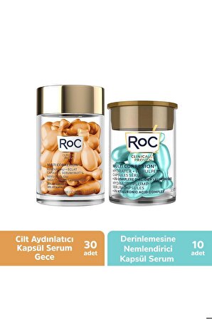 Roc Cildi Aydınlatıcı Kapsül Serum 30 Kapsül + RoC Nem ve Canlılık Veren Kapsül Serum 10 Kapsül 2li Set