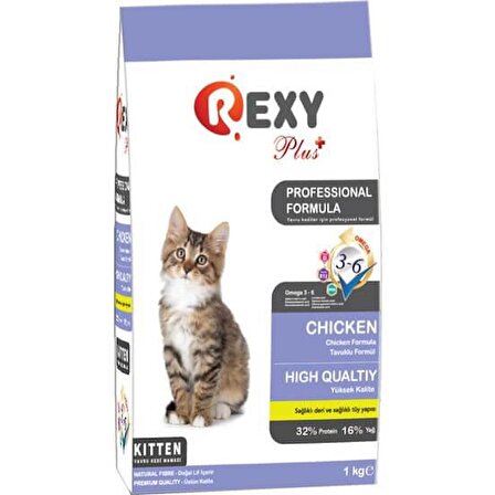 Rexy Plus Yavru Kedi Kuru Maması Tavuk Etli 1 Kg