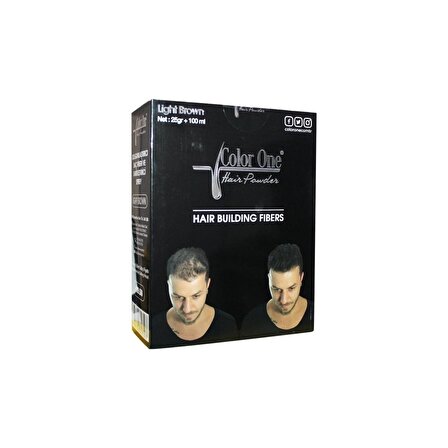 Color One Dolgunlaştırıcı Saç Fiberi Açık Kahverengi 25gr + Sabitleştirici sprey 100 ml Set