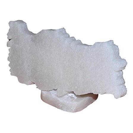 Türkiye Haritası Şekilli Doğal Kaya Tuzu Biblosu Beyaz 1-2 Kg