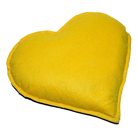 Kalp Desenli Doğal Kaya Tuzu Yastığı Sarı - Lacivert 2-3 Kg