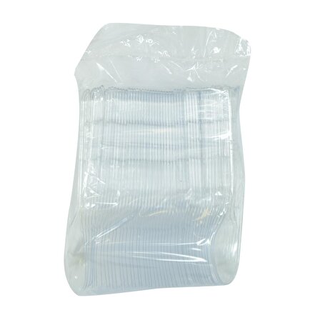 LokmanAVM Plastik Kaşık Ekonomik Çorba Kaşığı 1654 mm Şeffaf 100 Adet 1 Paket