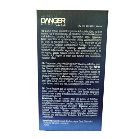 Morfose Danger Sportive Blue Marine EDC Çiçeksi Erkek Parfüm 100 ml  